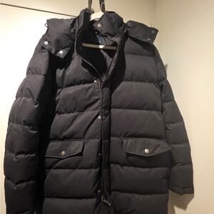 Brooks Brothers Black Quilted Puffer Coat with Hood